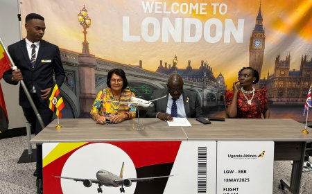 Uganda Airlines Launches Direct Flights to London Gatwick, Strengthening Bilateral Trade, Tourism, and Investment Links