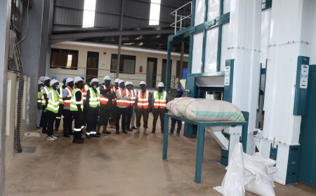 NEC's Vision for Self-Sustainability: Lt. Gen. Mugira Inspects Grain Facility and Infrastructure Projects in Kigumba and Nakasongola