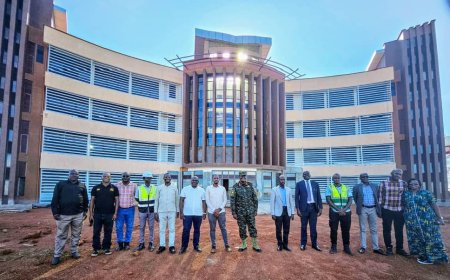Lt Gen James Mugira Inspects Construction of Lira University Teaching Hospital Administration Block