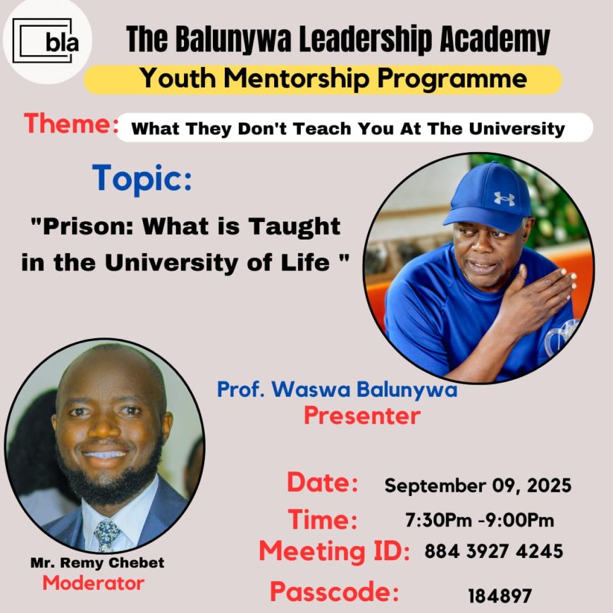 Prof. Waswa Balunywa Shares Lessons from the "University of Life: Prison"