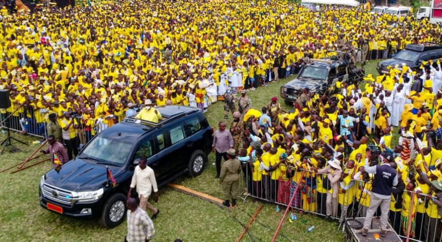 President Museveni Highlights Infrastructure and Primary Healthcare as He Addresses Bundibugyo Rally