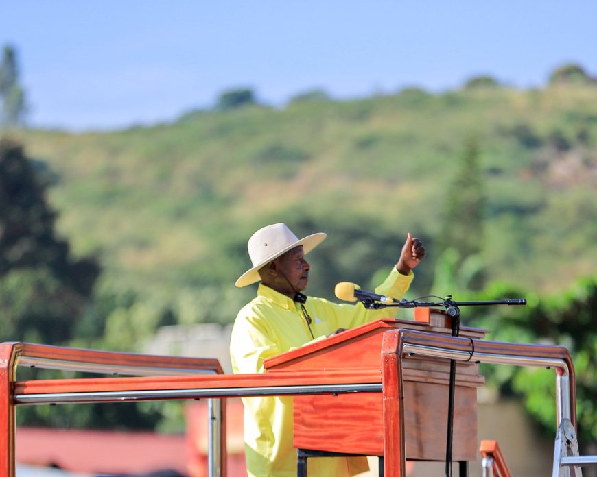 President Museveni Urges Wise Voting, Highlights NRM Achievements at Kiboga Rally