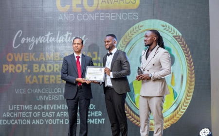 Prof. Kateregga Receives Lifetime Achievement Award at Kigali Summit for Advancing Higher Education in East Africa