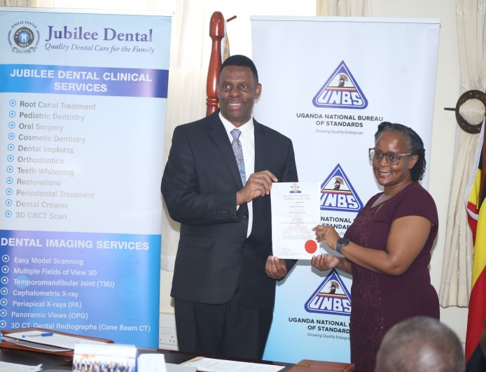 Uganda National Bureau of Standards Certifies Jubilee Dental with ISO 9001:2015 Quality Management Standard