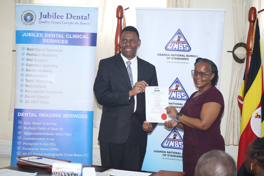 Uganda National Bureau of Standards Certifies Jubilee Dental with ISO 9001:2015 Quality Management Standard