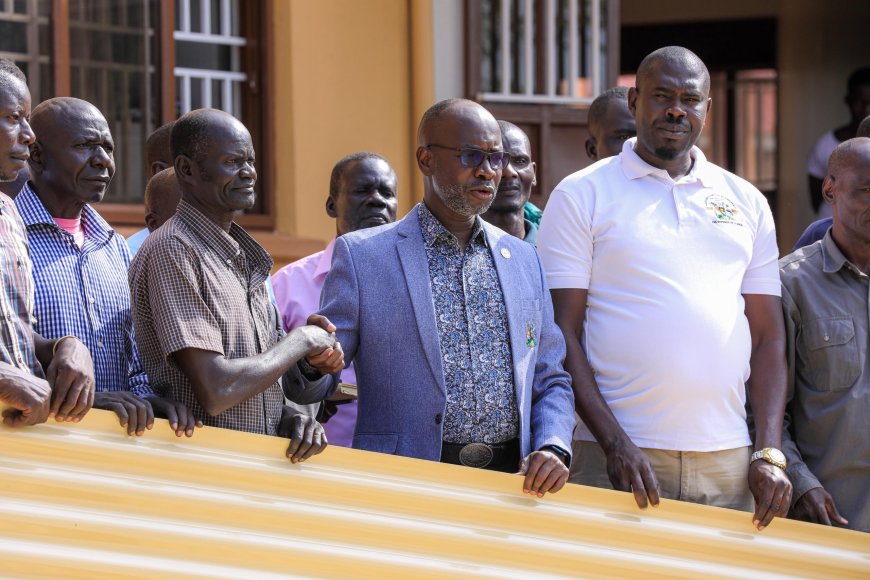 Government Support Reaches Alebtong as Hon. Denis Hamson Obua Delivers 630 Iron Sheets