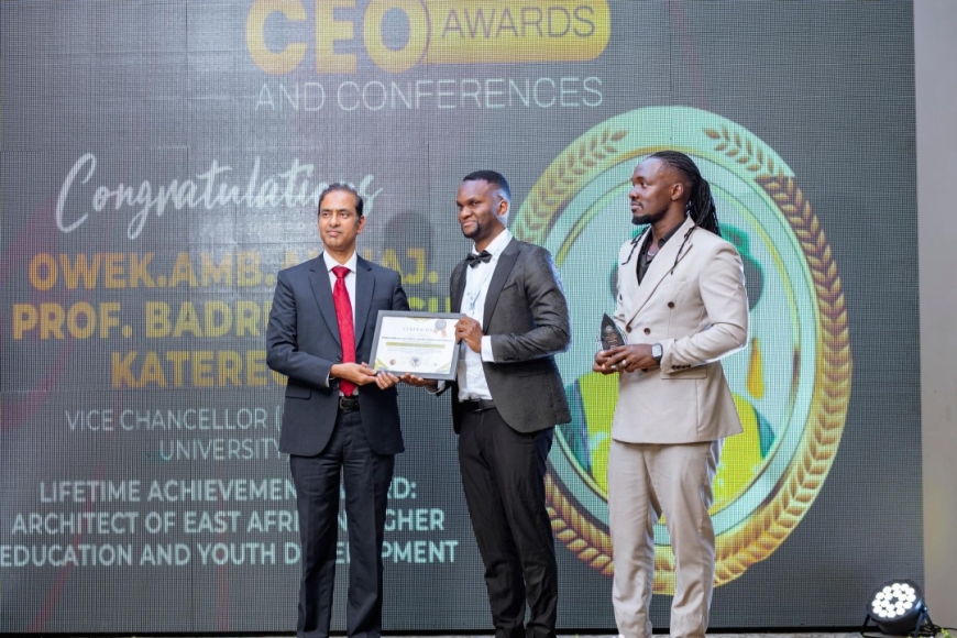 Prof. Kateregga Receives Lifetime Achievement Award at Kigali Summit for Advancing Higher Education in East Africa