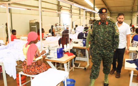 NEC Boss Lt Gen James Mugira Inspects Military Textile and Footwear Plant, Calls for Quality and Cost Efficiency