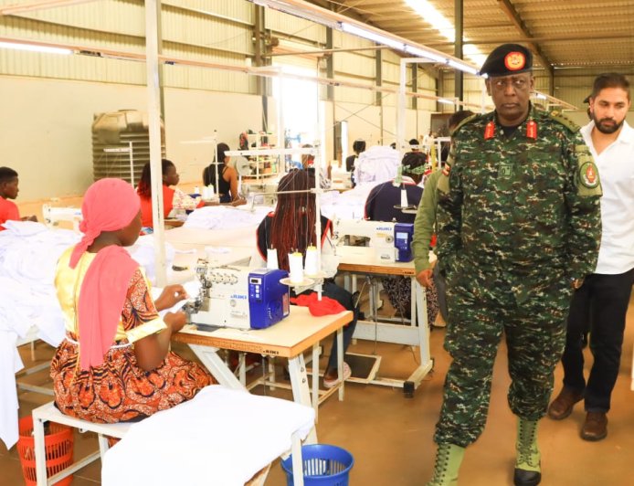 NEC Boss Lt Gen James Mugira Inspects Military Textile and Footwear Plant, Calls for Quality and Cost Efficiency