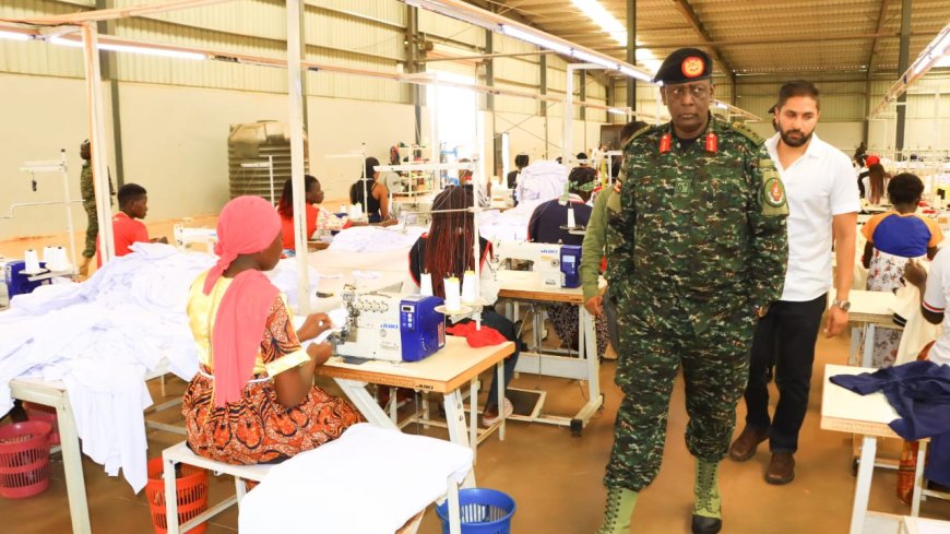 NEC Boss Lt Gen James Mugira Inspects Military Textile and Footwear Plant, Calls for Quality and Cost Efficiency