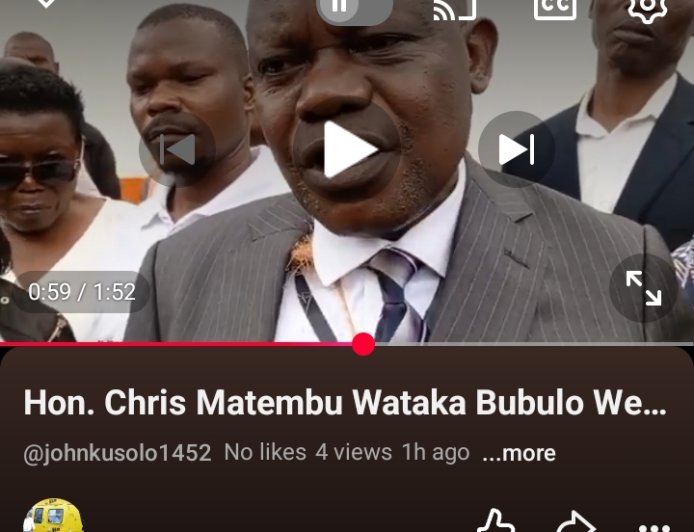 Hon. Chris Matembu Wataka Bubulo West MP, Manafwa district on development in the area