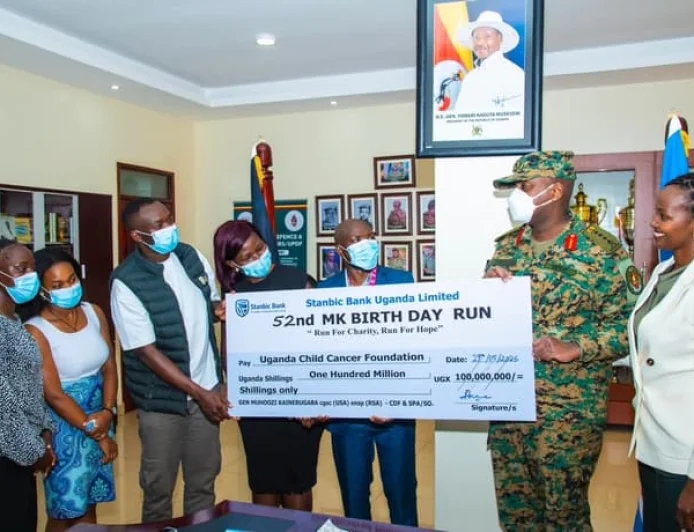 Uganda Child Cancer Foundation Receives UGX 100 Million from Gen MK Birthday Run