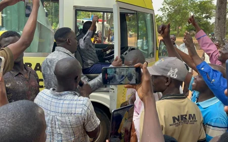 Hon. Orone Derrick Donates Brand New Coaster Bus to Gogonyo Constituents