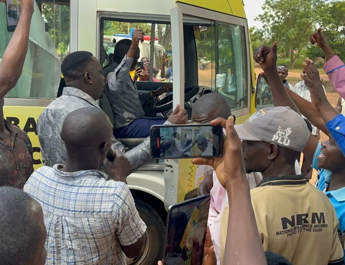 Hon. Orone Derrick Donates Brand New Coaster Bus to Gogonyo Constituents