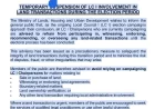 Ministry of Lands Suspends LC I Involvement in Land Transactions During Election Period