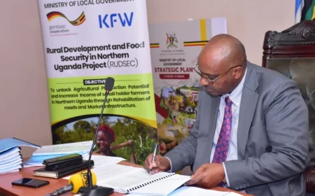 PS Ben Kumumanya Presides Over Signing of Contracts for 139km Community Access Roads in Northern Uganda
