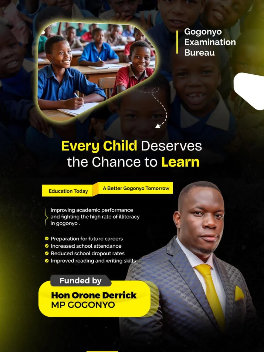 Hon. Orone Derrick Launches Gogonyo Examination Bureau to Improve Academic Performance and Fight Illiteracy