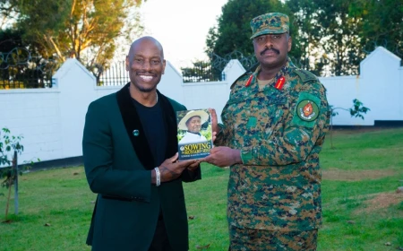 Gen. Muhoozi Urges American Superstar Tyrese Gibson to Make Uganda His Second Home