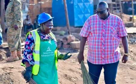 Namayanja Leads Launch of SDA Monthly Cleaning and Community Outreach Drive