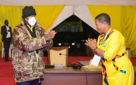 Welcome Back: Annet Among Thanks President Museveni for Mercy, Vows to Continue Serving Bukedea