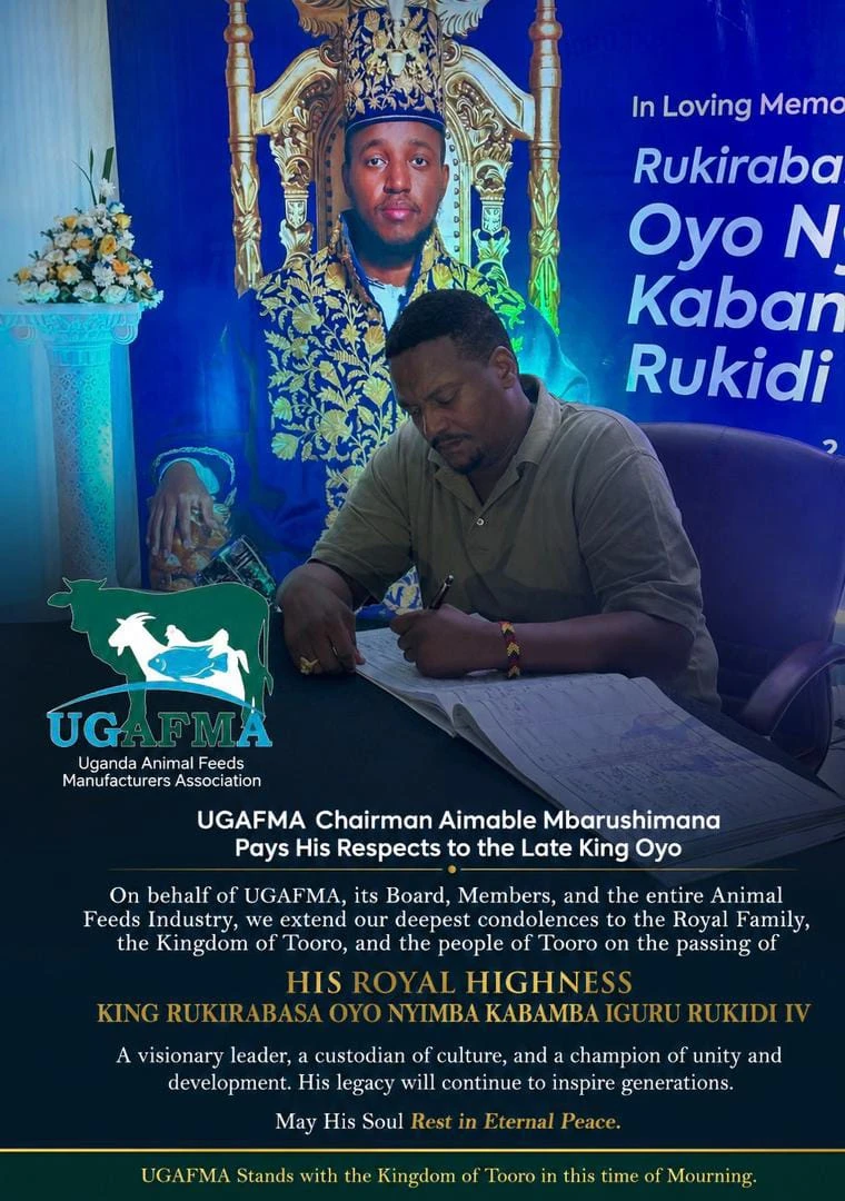 UGAFMA Chairman Pays Tribute to Late Tooro King Oyo, Hails His Legacy of Unity and Development