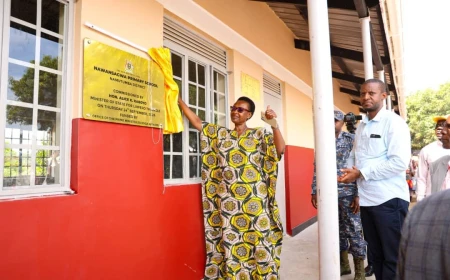 Minister Kaboyo Commissions New Classroom Blocks in Busoga, Praises NEC Works for Quality Delivery