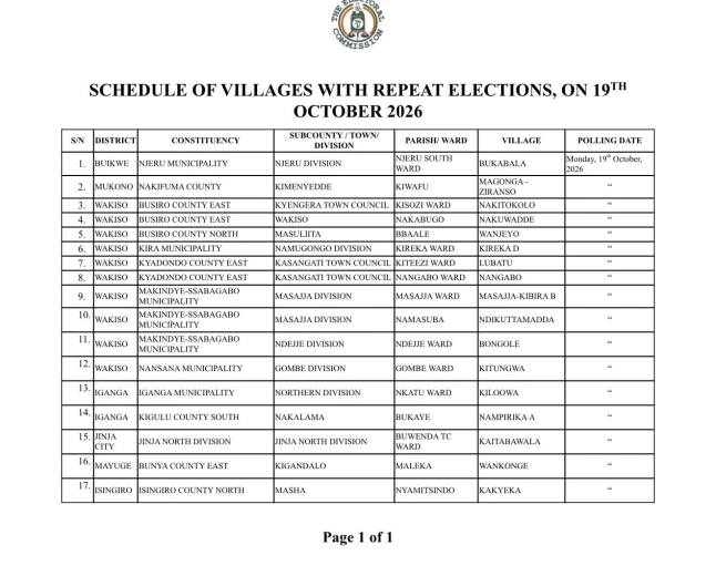 Electoral Commission Conducts Second Batch of Repeat LC1 Chairperson Elections in 17 Villages